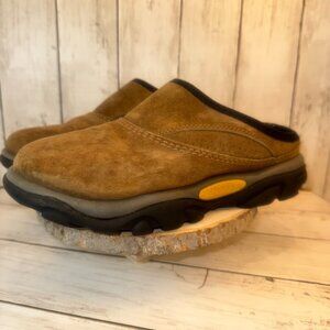 Merrell Tioga Brown Sandstone Suede Leather Men's 9 Slip-On Clog Mule Shoes